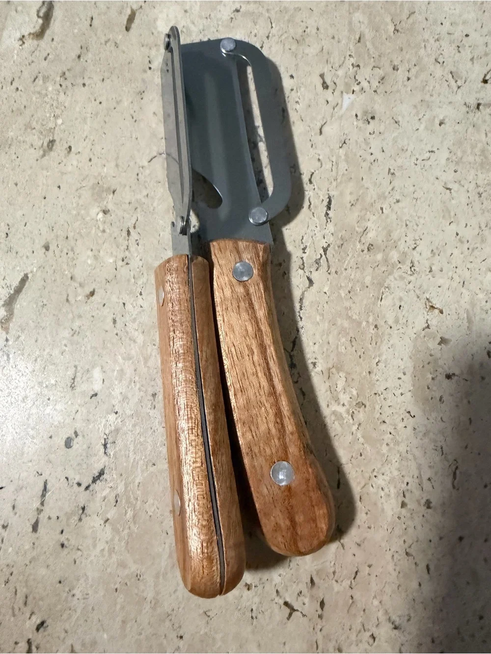 Multi Functional Premium Veg Peeler with Wooden Handle & Bottle Opener 2 Pack